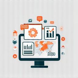 Icona di un cruscotto dati con grafici e mappe